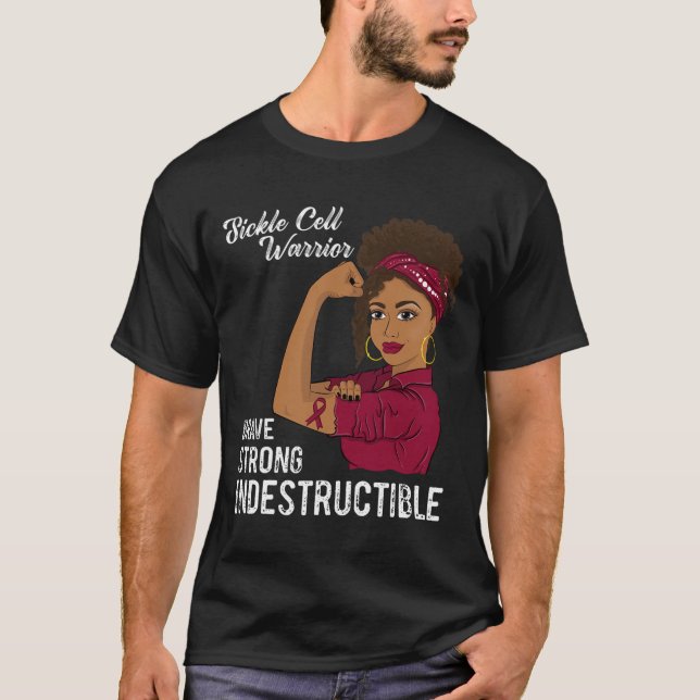 Sickle Cell Warrior Indestrucsible Survivor Awaren T Shirt (Framsida)