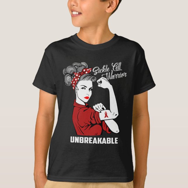 Sickle Cell Warrior Obrytable Awareness Gift Shi T Shirt (Framsida)