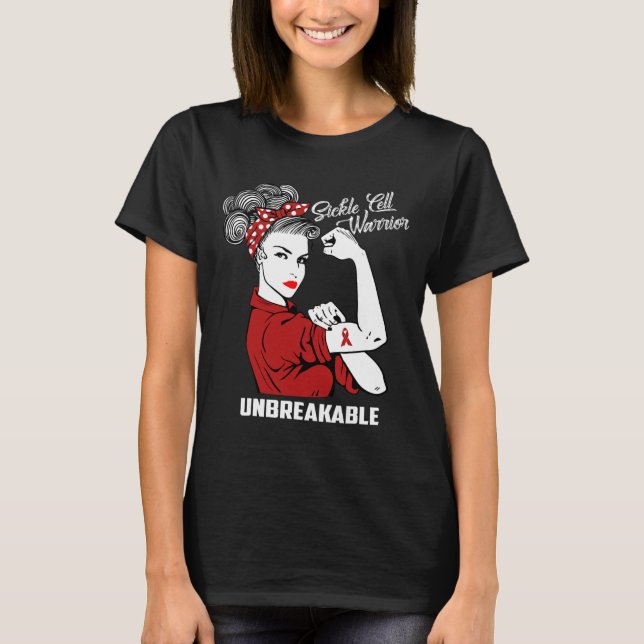 Sickle Cell Warrior Obrytable Awareness Gift Shi T Shirt (Framsida)