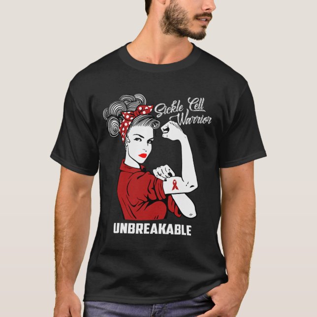 Sickle Cell Warrior Obrytable Awareness Gift Shi T Shirt (Framsida)