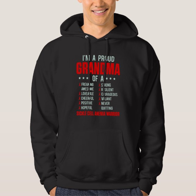 Sicklecellanemi överlevande stolt mormor Anemisk W Hoodie (Framsida)