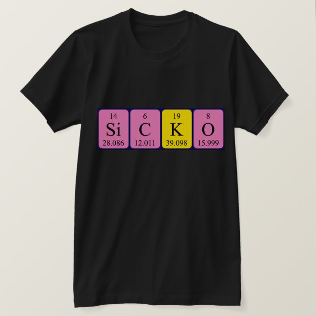 Sicko Periodisk skjorta bord ord T-shirt (Design framsida)