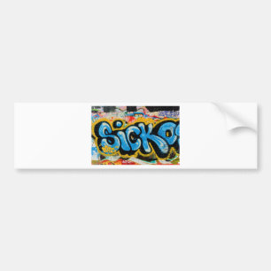 Sickografitti på den texturerade väggen bildekal