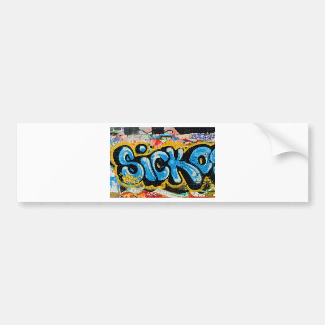 Sickografitti på den texturerade väggen bildekal (Framsidan)