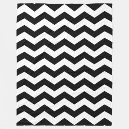 Sicksack Chevron Svart Och Vit Fleecefilt