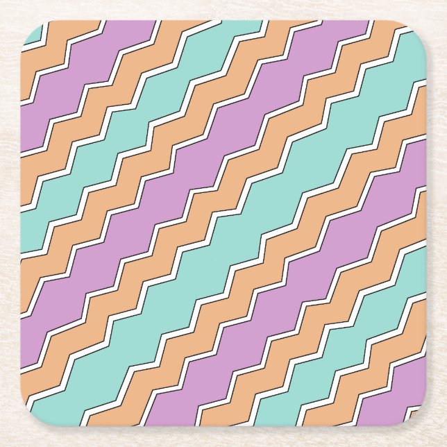 Sicksack geometriskt mönster underlägg papper kvadrat (Framsidan)