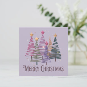Sicksack julgran Falskt glitter Jul Vinter Julkort