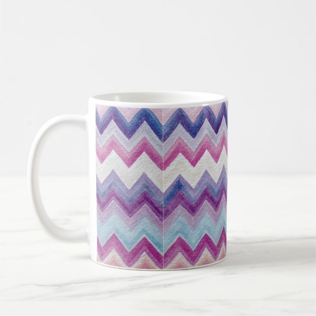 Sicksack Pastell Flerfärgad Kaffemugg (Vänster)