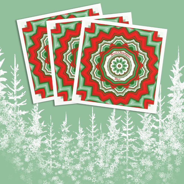 Sicksack röd/grön julfestservett i pappersformat pappersservett (Skapare uppladdad)