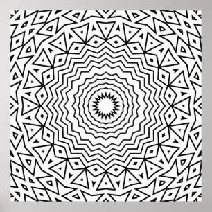 Sicksackad ringmandala med trekantigt mönsterdetal poster