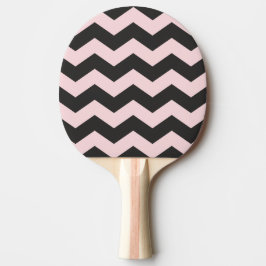 Sicksackig randig Rosa viskning och svart färg Pingisracket