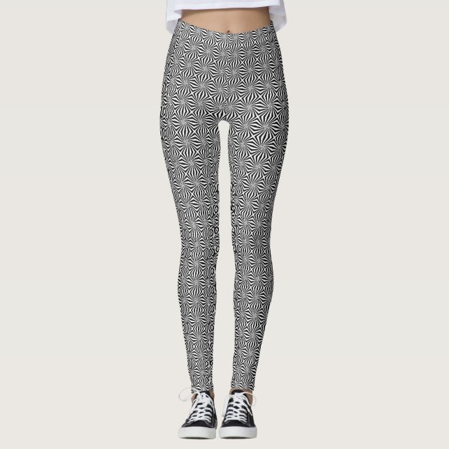 Sicksackmönster på vita leggings (Framsida)