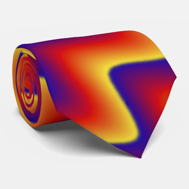 sicksacktien som är röd, slösar, gulnar slips (Rullad)