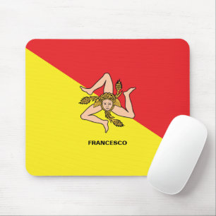 Siclianska Flagga Sicilien Red Gult Musmatta