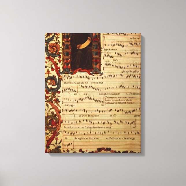 Sida av musical Notation med historik Canvastryck (Framsida)