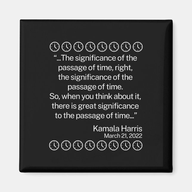 Sida av Time Funny Kamala Magnet (Framsidan)
