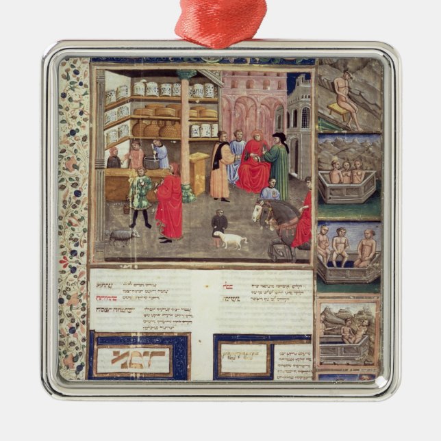 Sida från "Canon av medicinen" vid Avicenna Julgransprydnad Metall (Framsidan)