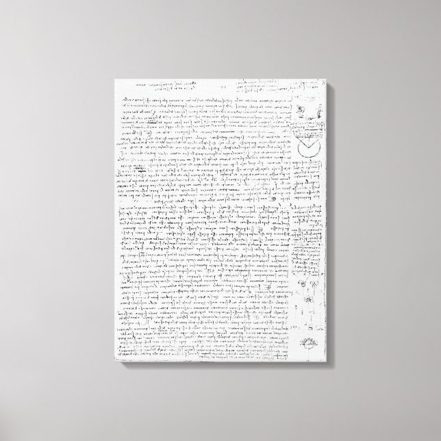 Sida från Codex Leicester, 1508-12 Canvastryck (Framsida)