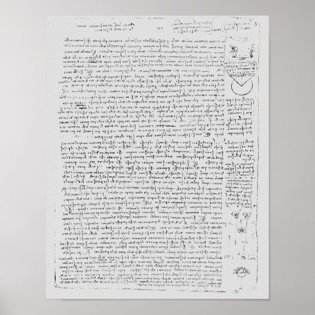 Sida från Codex Leicester, 1508-12 Poster (Framsidan)