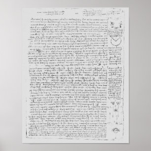 Sida från codexen Leicester, 1508-12 Poster