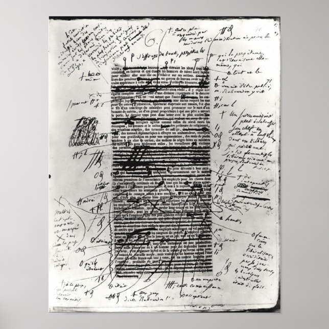 Sida från ett av Balzacs verk Poster (Framsidan)