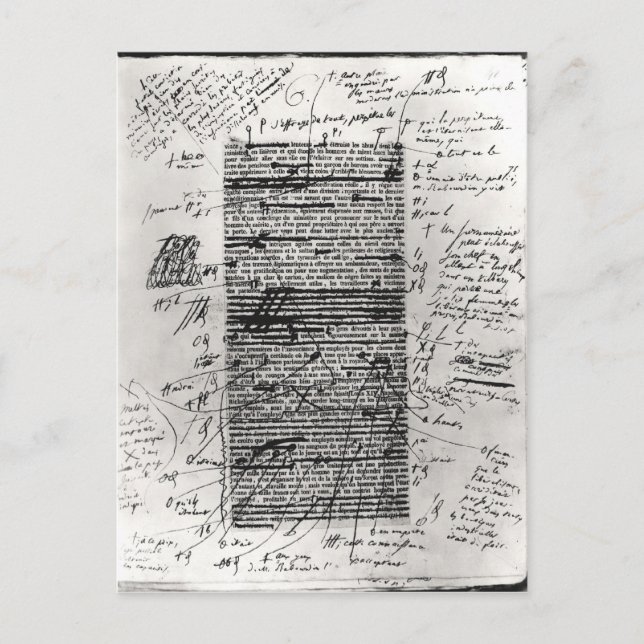 Sida från ett av Balzacs verk Vykort (Framsida)