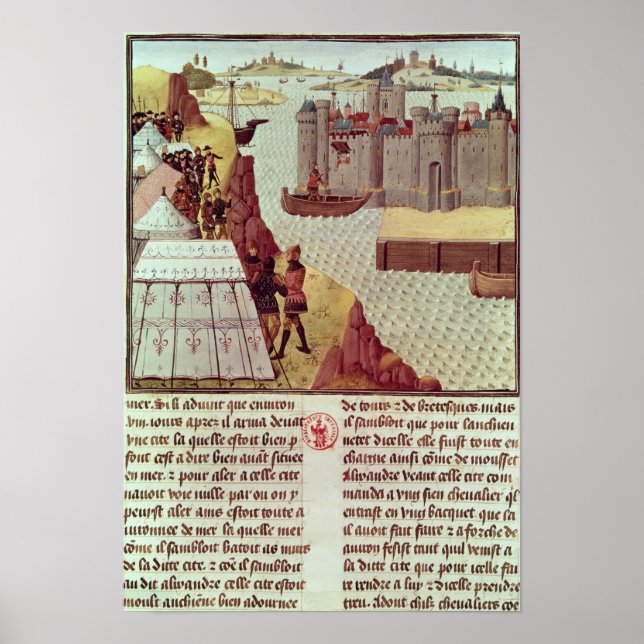 Sida från "Histoire du Grand Alexandre" Poster (Framsidan)