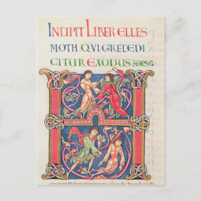 Sida från Winchester Bible, c.1150-80 Vykort (Framsida)