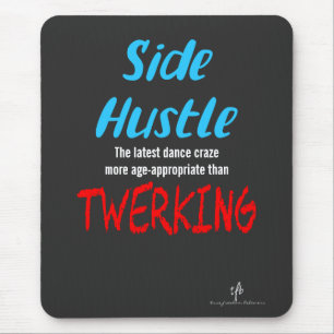 Sida Hustle mot Twerking Neon Blue Text Musmatta