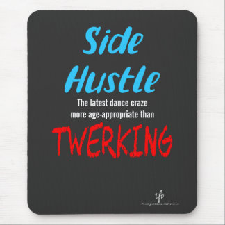 Sida Hustle mot Twerking Neon Blue Text Musmatta