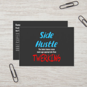 Sida Hustle mot Twerking Neon Blue Text Visitkort
