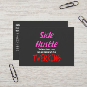 Sida Hustle mot Twerking Neon Rosa Text Visitkort