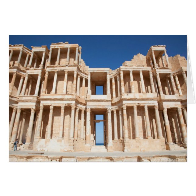 Sida och etapp för romersk amfitater hälsningskort (Framsidan Horizontal)