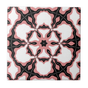 Sida, Rosa, vit och svart design Kakelplatta