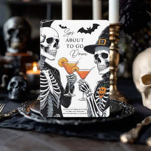 Sida som ska gå ner   Skeleton Halloween Julkort