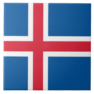 Sida vid flagga av Island Kakelplatta