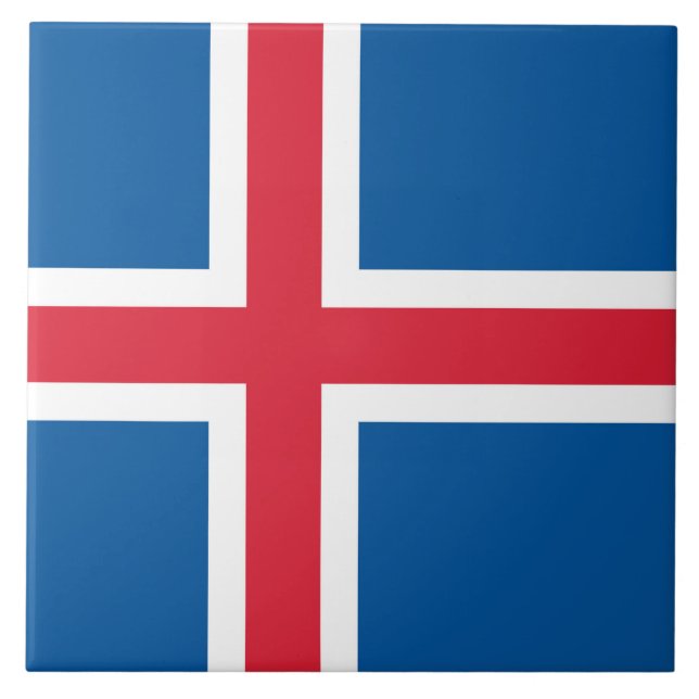Sida vid flagga av Island Kakelplatta (Framsidan)