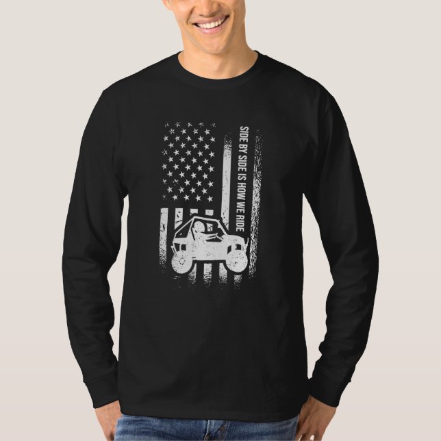 Sida vid sida är hur vi ride den amerikanska Flagg T Shirt (Framsida)
