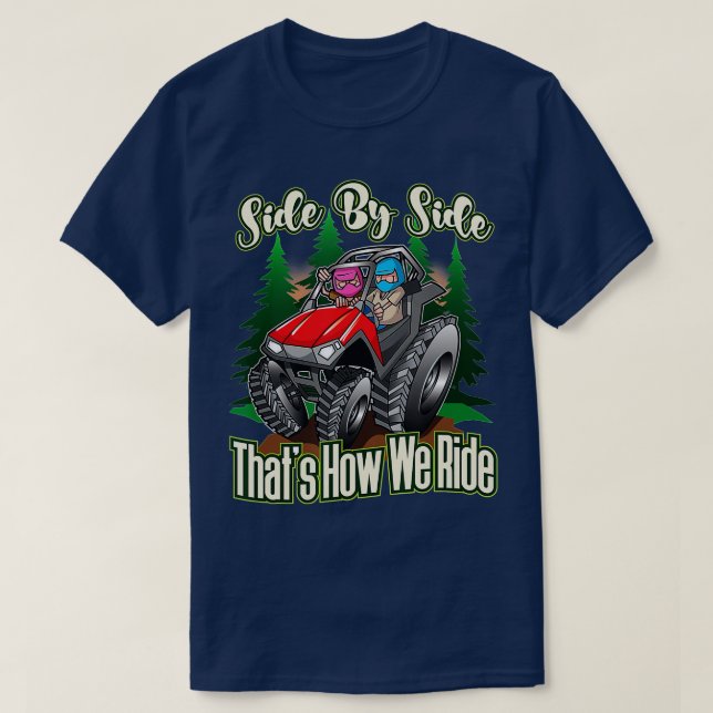 Sida vid sida ATV fyra hjul från vägridån  T Shirt (Design framsida)