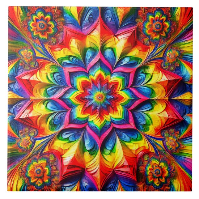 Sida vid sida med LGBTQ Färg modern design Kakelplatta (Framsidan)