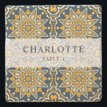 Sida vid spansk Mönster färgat Bröllop-monteringsk Stenunderlägg<br><div class="desc">Underlägg för det färgstarka Bröllop-monteringskortet i Mönster kan anpassas helt efter dina behov i kostym. © Gorjo Designs. Gade åt dig via Zazzle-plattformen. // Behöver du hjälp med att anpassa din design? Har andra idéer? Kontakta mig gärna (Zoe) direkt via kontaktknappen nedan.</div>