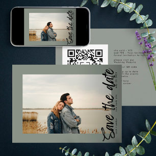 Sida Ways QR-kod Modern enkel Photo Moss-Grönt Spara Datumet