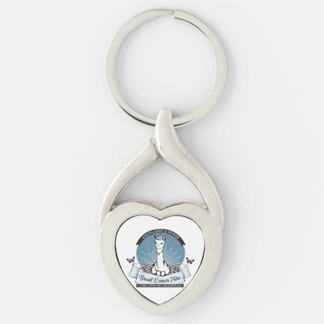 SIDAmetallkeychain; mång- färger/formar Twisted Heart Silverfärgad Nyckelring (Framsidan)