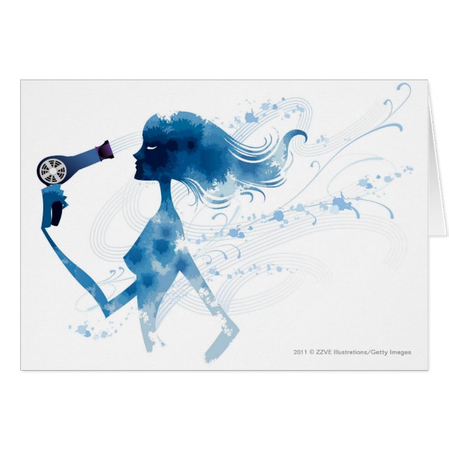 Sidan beskådar av långt hår för hälsningskort (Framsidan Horizontal)