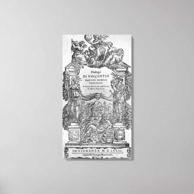 Sidan "Della Musica Antica et della Moderna" Canvastryck (Framsida)