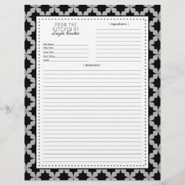 Sidan för recept för svart Retro Star