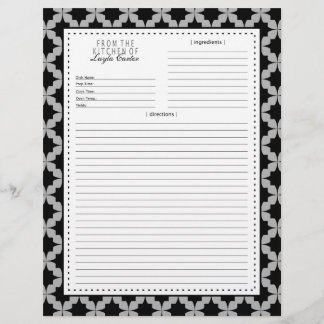 Sidan för recept för svart Retro Star
