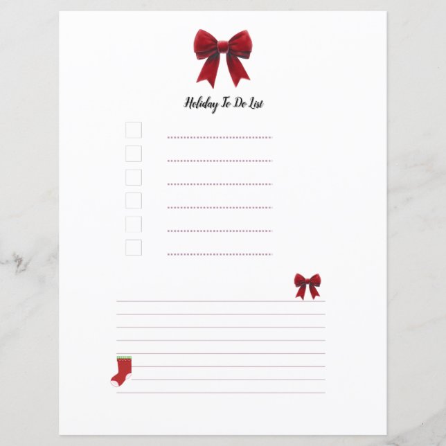 Sidan Jul Red Bow Planner (Framsida)