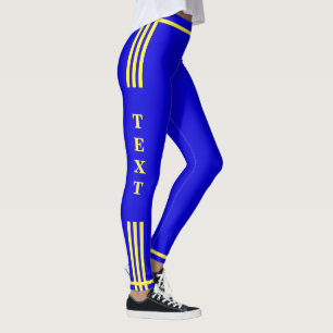 Sidan Rand-idrotten ger din text och Färg Leggings