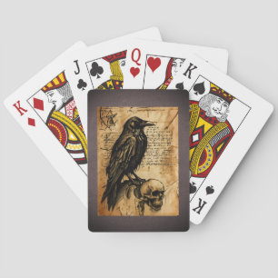 Sidan Raven och Skull Junk Journal Casinokort